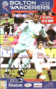 Bolton Wanderers v Manchester City 2007 to 08