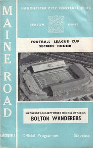 Manchester City v Bolton Wanderers League Cup 2nd Round 1966/67