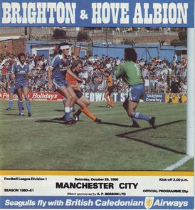 Brighton And Hove Albion v Manchester City 1980/81