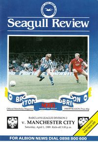 Brighton And Hove Albion v Manchester City 1988/89