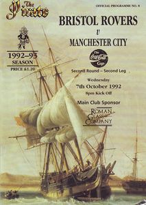Bristol Rovers v Manchester City Coca Cola Cup 2nd Round 2nd Leg 1992/93