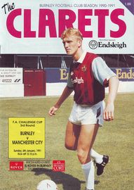 Burnley v Mancester City FA Cup 3rd Round 1990/91