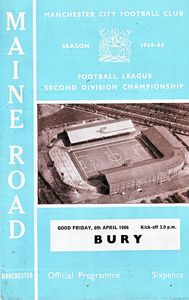 Manchester City v Bury 1965/66