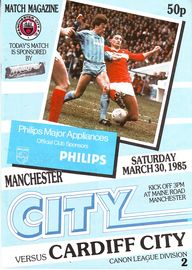 Manchester City v Cardiff City 1984/85