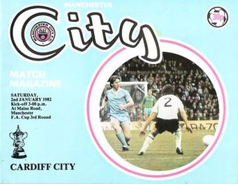 Manchester City v Cardiff City FA Cup 3rd Round 1981/82