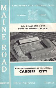 Manchester City v Cardiff City FA Cup 4th Round Replay 1966/67