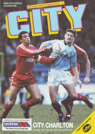 Manchester City v Charlton Athletic 1989/90