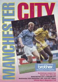 Manchester City v Chester City Rumbelows Cup 2nd Round 1st Leg 1991/92