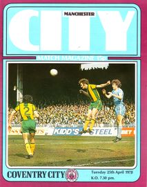 Manchester City v Coventry City 1977/78
