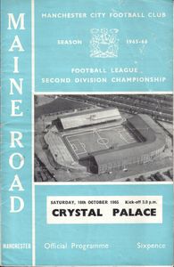 Manchester City v Crystal Palace 1965/66