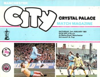 Manchester City v Crystal Palace FA Cup 3rd Round 1980/81