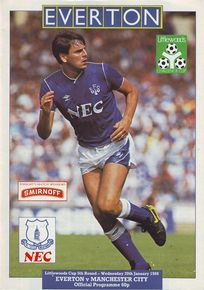 Everton v Manchester City Littlewoods Cup 5th Round 1987/88