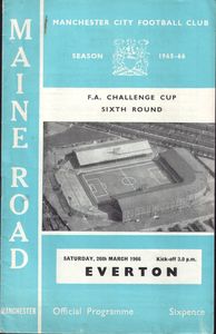 Manchester City v Everton FA Cup 6th Round 1965/66