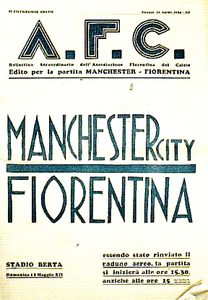 Fiorentina v Manchester City Friendly 1933/34