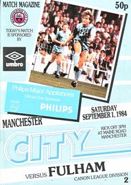 Manchester City v Fulham 1984/85