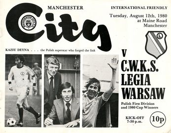 Manchester City v Legia Warsaw friendly 1980/81