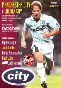 Manchester City v Lincoln City Coca Cola Cup 2nd Round 2nd Leg 1996/97