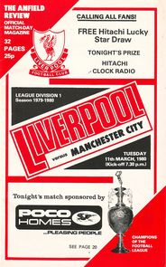 Liverpool v Manchester City 1979/80
