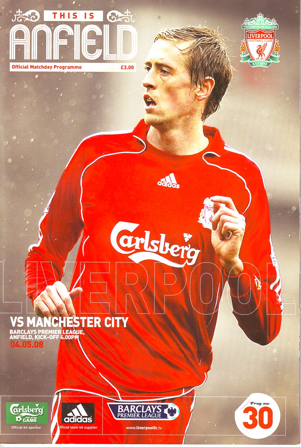 Liverpool v Manchester City 2007 to 08