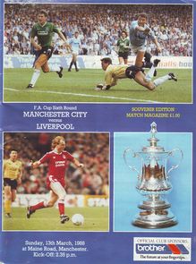 Manchester City v Liverpool FA Cup 6th Round 1987/88