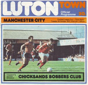 Luton Town v Manchester City League Cup 3rd Round 1977/78