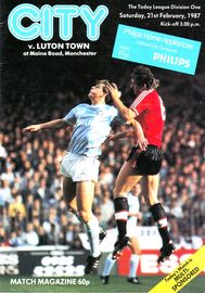 Manchester City v Luton Town 1986/87