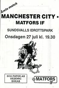 Matfors v Manchester City friendly 1988/89
