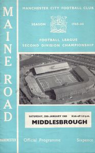 Manchester City v Middlesbrough 1965/66