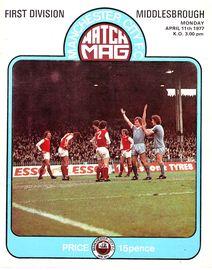 Manchester City v Middlesbrough 1976/77