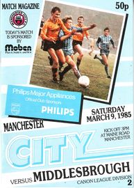 Manchester City v Middlesbrough 1984/85