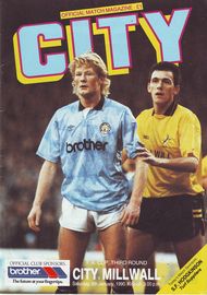 Manchester City v Millwall FA Cup 3rd Round 1989/90