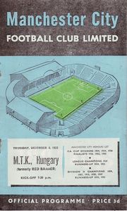 Manchester City v MTK Hungary Friendly 1956/57