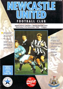 Newcastle United v Manchester City Coca Cola Cup 4th Round Replay 1994/95