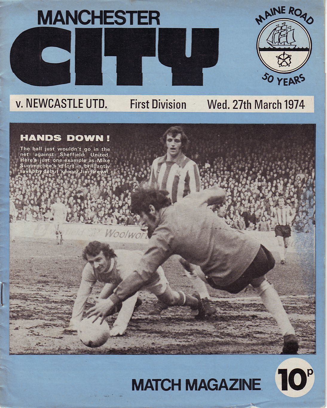 Manchester City v Newcastle United 1973/74
