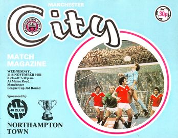 Manchester City v Northampton Town League Cup 3rd Round 1981/82