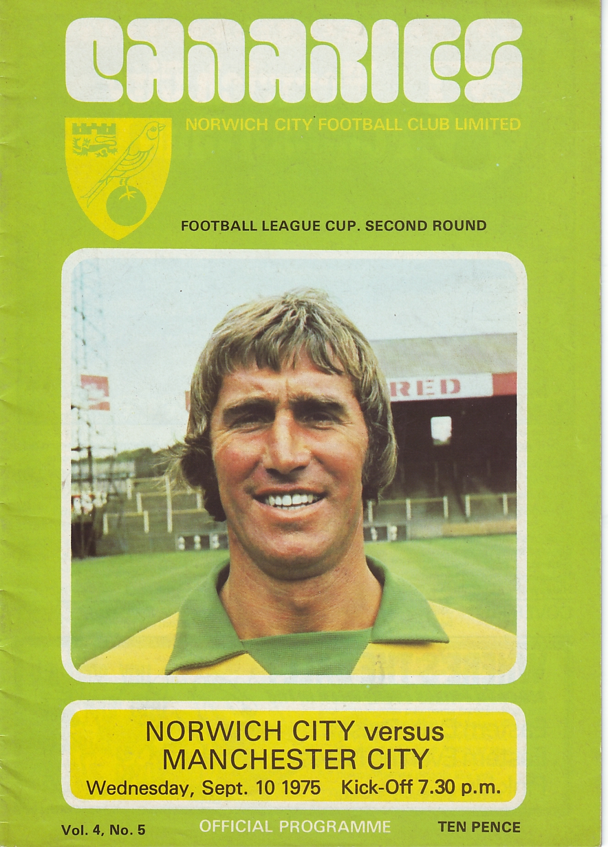 Norwich City v Manchester City League Cup 2nd Rd 1975/76