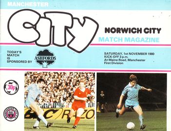 Manchester City v Norwich City 1980/81
