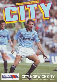 Manchester City v Norwich City Littlewoods Cup 3rd Round 1989/90