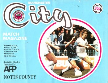 Manchester City v Notts County 1981/82