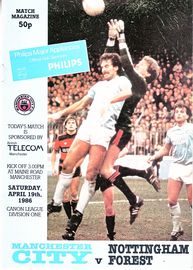 Manchester City v Nottingham Forest 1985/86