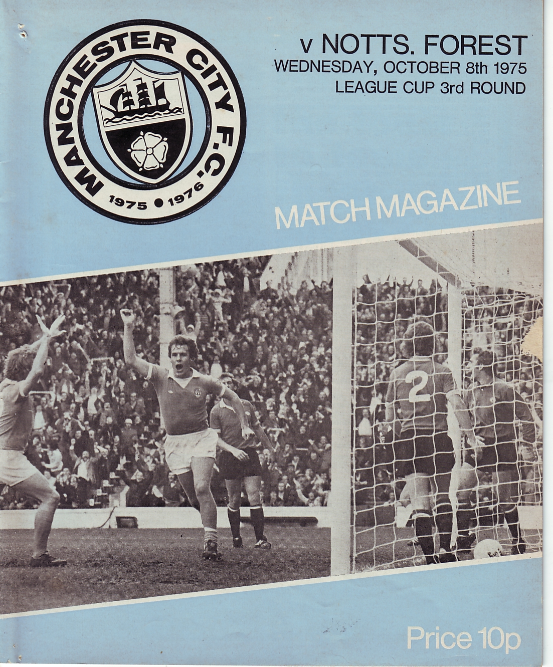 Manchester City v Nottingham Forest League Cup 4th Rd 1975/76