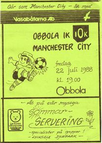 Obbola IK v Manchester City friendly 1988/89