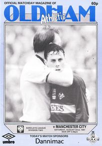 Oldham Athletic v Manchester City 1987/88