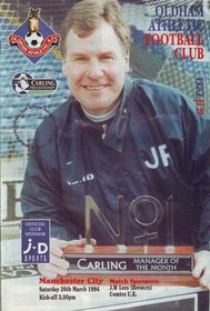 Oldham Athletic v Manchester City 1993/94