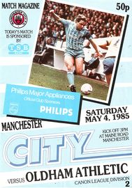 Manchester City v Oldham Athletic 1984/85