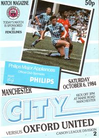 Manchester City v Oxford United 1984/85