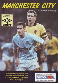 Manchester City v Oxford United 1988/89