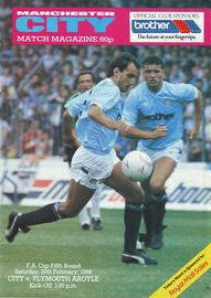 Manchester City v Plymouth Argyle FA Cup 5th Round 1987/88