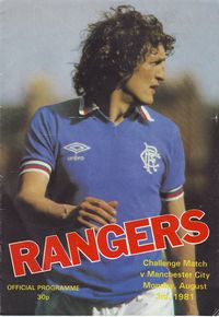 Rangers v Manchester City friendly 1981/82