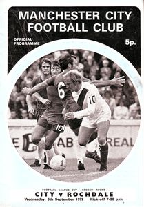 Manchester City v Rochdale League Cup 2nd Round 1972/73